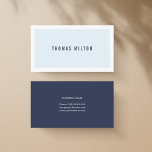 Professional Minimalist Blue White Consultant Business Card<br><div class="desc">Simple customizable business card template. Elegant and cool design. Perfect for any professionals.</div>