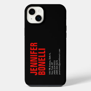 Professional minimalist bold black red iPhone 14 plus case