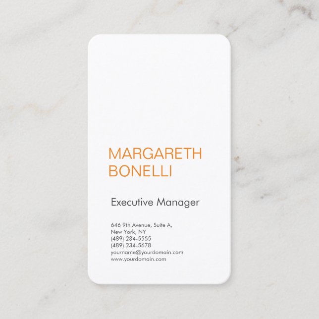 Professional minimalist bold modern business card (Front)
