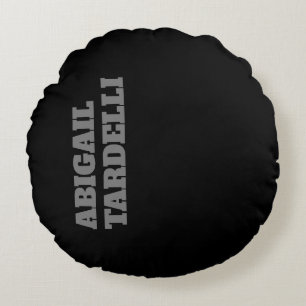 Professional minimalist bold modern custom name round pillow