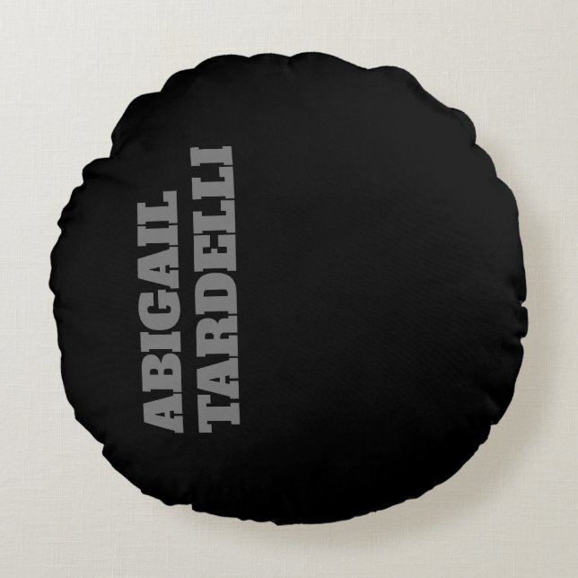 Professional minimalist bold modern custom name round pillow (Front)