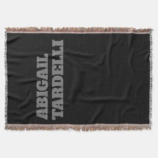 Professional minimalist bold modern custom name throw blanket (Front)