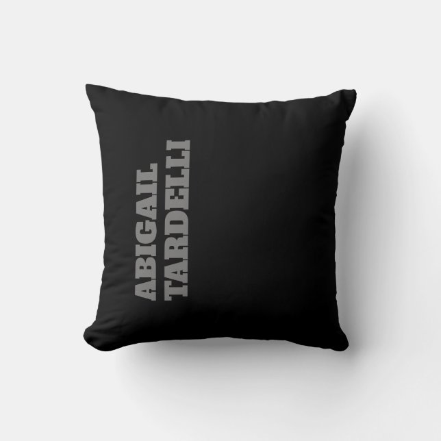 Professional minimalist bold modern custom name throw pillow (Front)