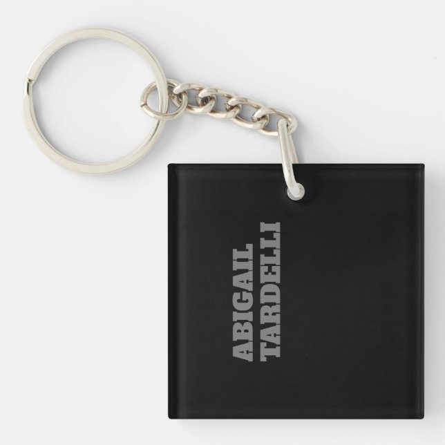Professional minimalist bold modern custom plain keychain (Front)