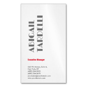 Professional minimalist bold modern custom plain 	Magnetic business card