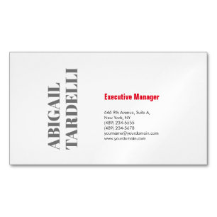 Professional minimalist bold modern custom plain 	Magnetic business card
