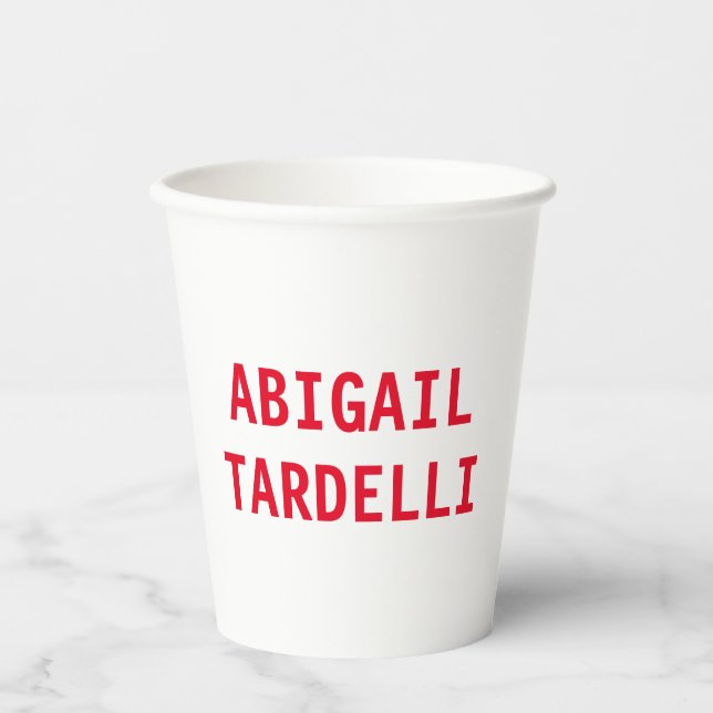 Professional minimalist bold modern custom plain paper cups (Front)