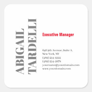 Professional minimalist bold modern custom plain square sticker