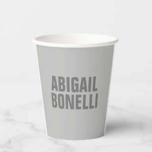 Professional minimalist bold modern grey name paper cups