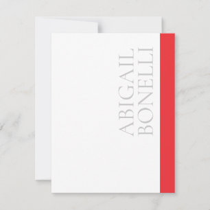 Professional minimalist bold modern grey red white card