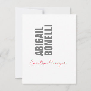 Professional minimalist bold modern grey white card