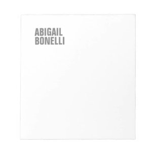 Professional minimalist bold modern grey white notepad