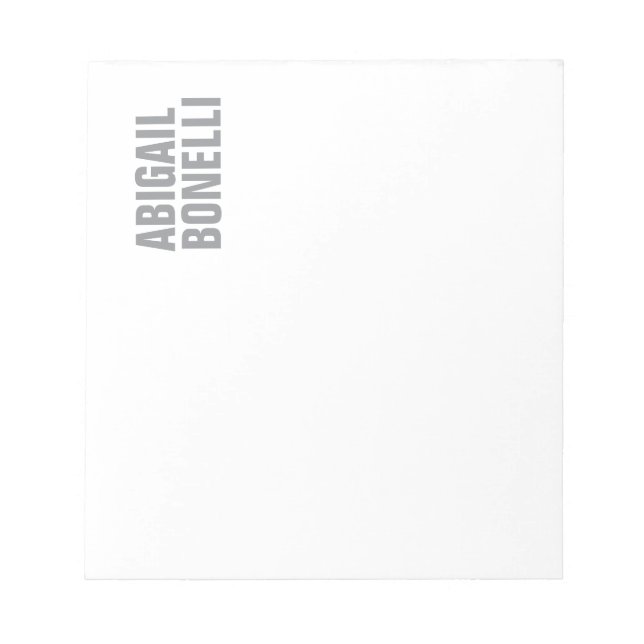 Professional minimalist bold modern grey white notepad (Front)