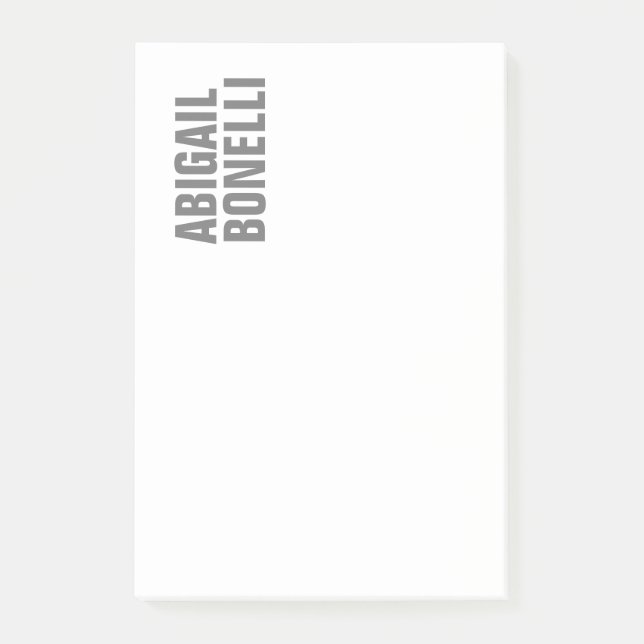 Professional minimalist bold modern grey white post-it notes (Front)