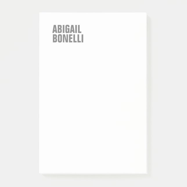 Professional minimalist bold modern grey white post-it notes (Front)