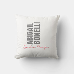 Professional minimalist bold modern grey white throw pillow