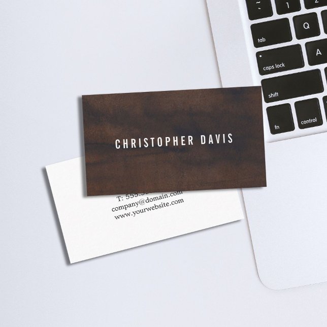 Professional Minimalist Brown White Consultant Business Card (Creator Uploaded)