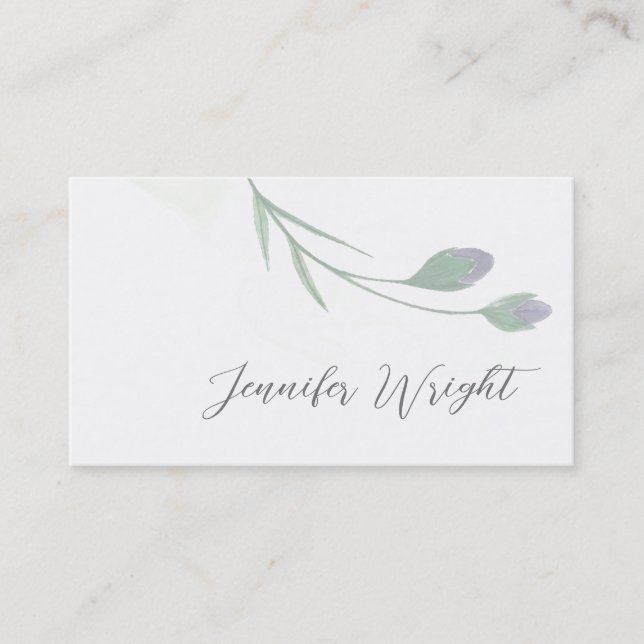 Professional minimalist calligraphy floral business card (Front)