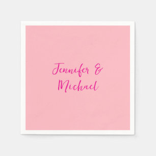 Professional minimalist calligraphy light pink napkin