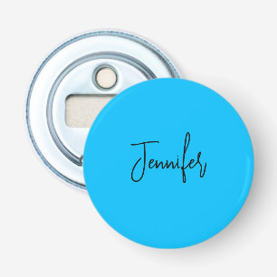 Professional minimalist calligraphy name sky blue bottle opener