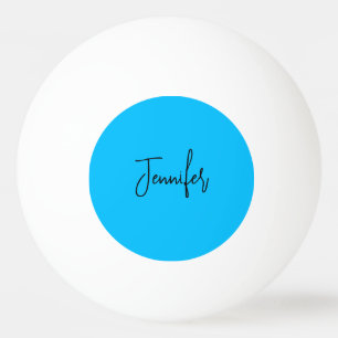 Professional minimalist calligraphy name sky blue ping pong ball