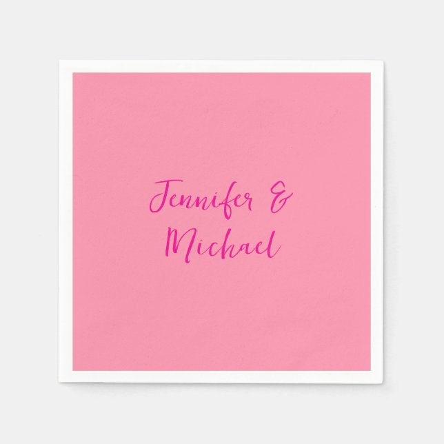 Professional minimalist calligraphy pink colour napkin (Front)