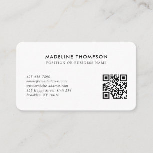 Professional Minimalist Company Logo QR Code Business Card