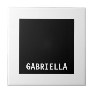 Professional minimalist custom name black white tile