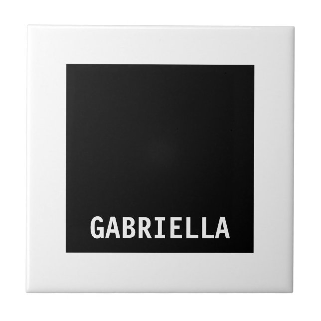 Professional minimalist custom name black white tile (Front)