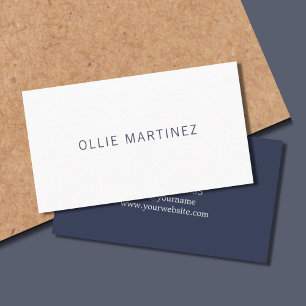 Professional Minimalist Dark Blue White Consultant Business Card