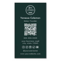 Professional Minimalist Dark Green Business Card