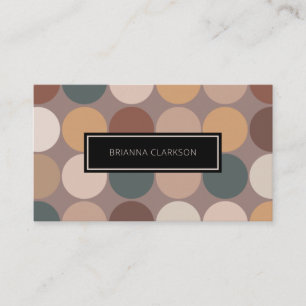 Professional Minimalist Earth Tones Circles  Business Card