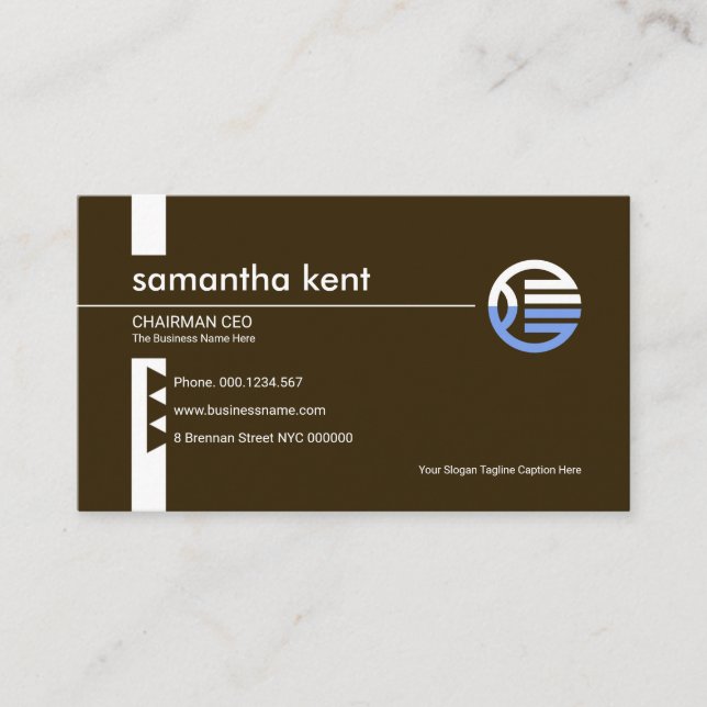 Professional Minimalist Exquisite Brown CEO Business Card (Front)
