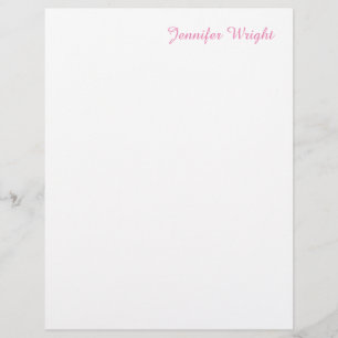 Professional minimalist feminine pink letterhead