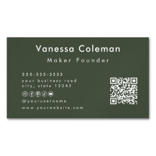 Professional Minimalist Forest Green Business Card