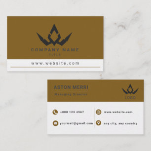 Professional Minimalist Gold and White Digital Business Card