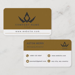 Professional Minimalist Gold and White Digital Business Card