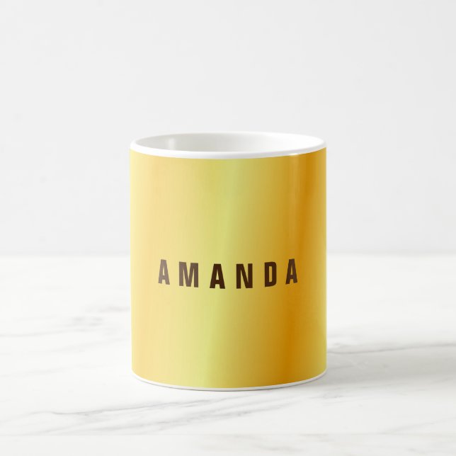 Professional minimalist gold colour add your name coffee mug (Center)