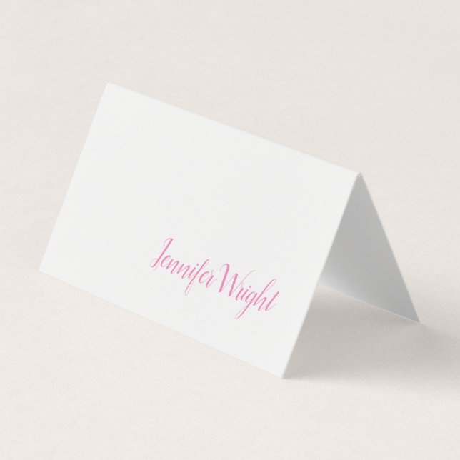 Professional minimalist handwriting feminine business card (Front)