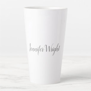 Professional minimalist handwriting grey white latte mug