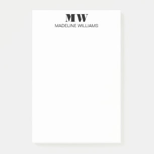Professional Minimalist Initials Business Office Post-it Notes