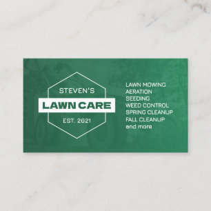 Professional minimalist lawn care green business card