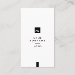 Professional Minimalist Layout Clean B&W Vertical Business Card