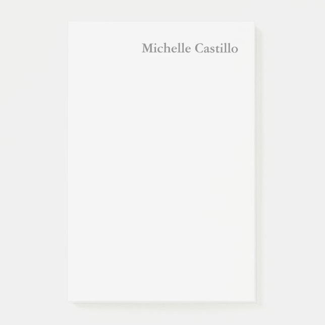 Professional Minimalist Light Grey Modern Post-it Notes (Front)