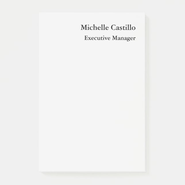 Professional Minimalist Light Grey Post-it Notes (Front)