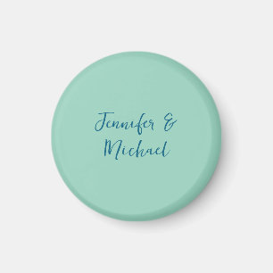 Professional minimalist light teal calligraphy magnet