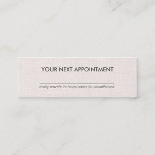 Professional Minimalist Linen Mini Appointment Mini Business Card