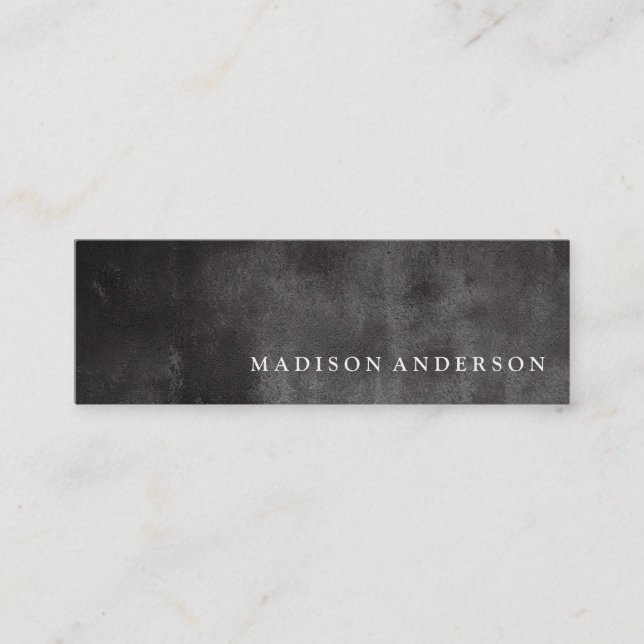 Professional Minimalist Modern Black Chalkboard Mini Business Card (Front)