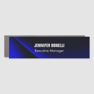 Professional minimalist modern blue add your name car magnet