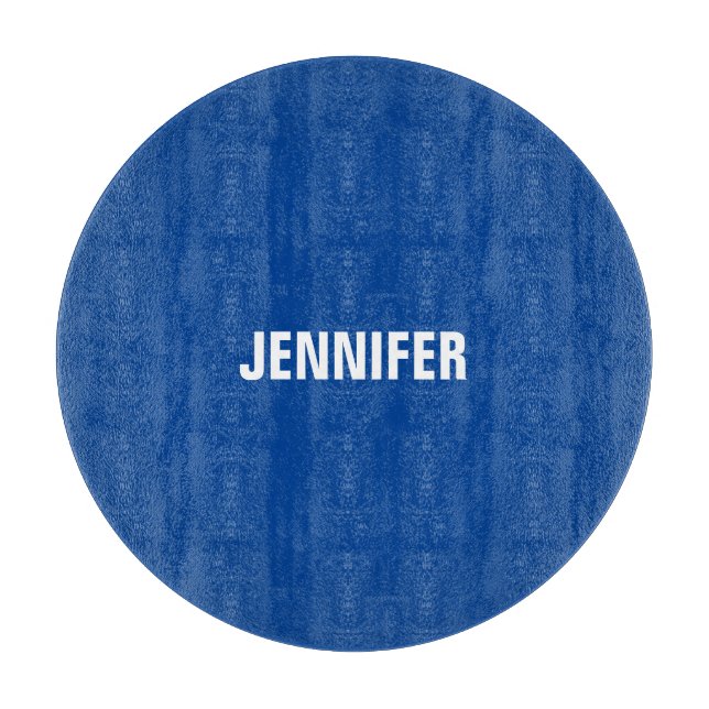 Professional minimalist modern blue add your name cutting board (Front)